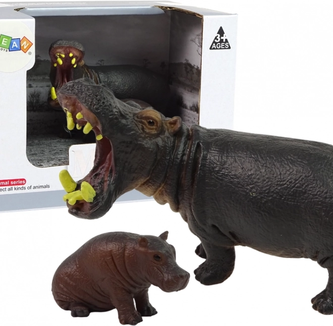 Set nijlpaardfiguren met jong – dieren van de wereld