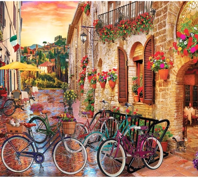 Puzzel Fietsen in Toscane 1000 stukjes