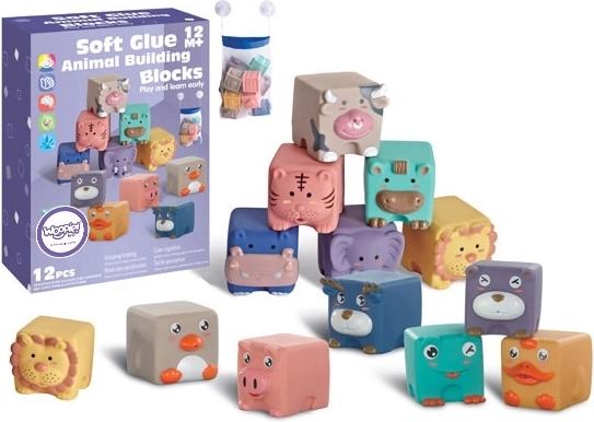 WOOPIE sensorische blokken en puzzeldieren 12 stuks