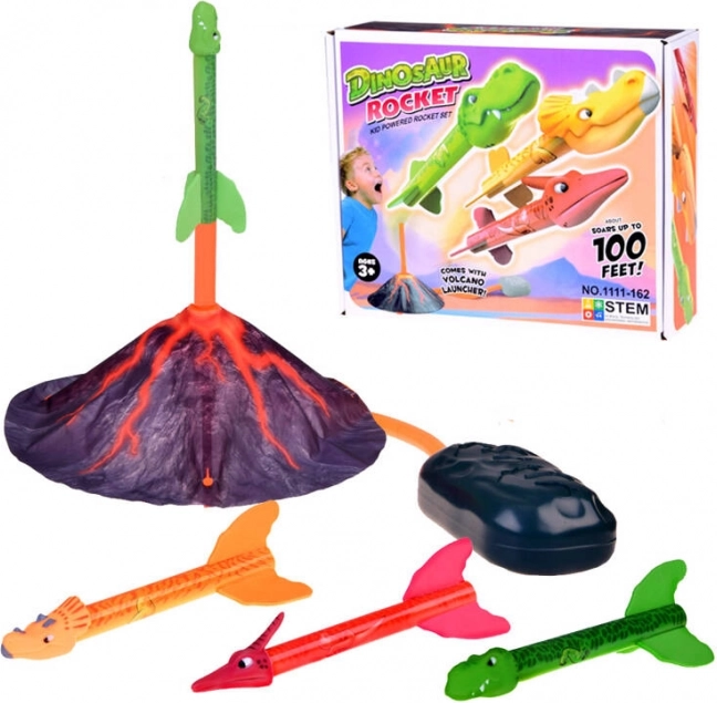 Vulkanische lanceerset met dinosaurusraketten voor kinderen