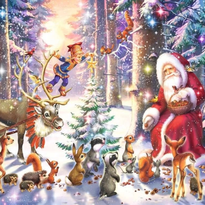 Puzzel Kerst in het bos XXL 100 stukjes