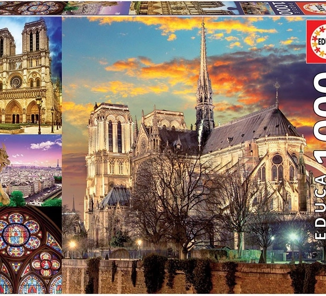 Puzzel Notre Dame collage 1000 stukjes