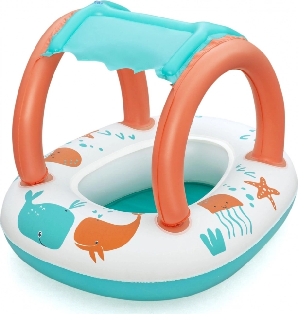 Opblaasbaar kinderbootje met afneembaar dakje
