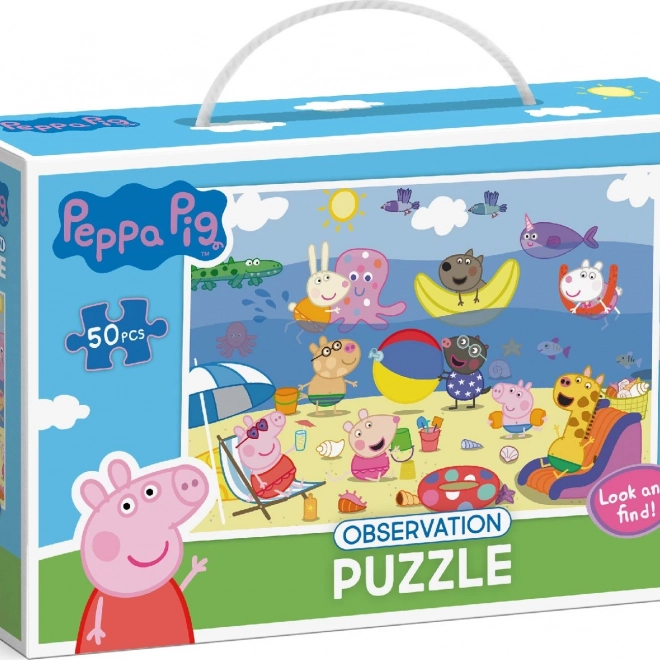 Puzzel met het vinden van afbeeldingen Varkentje Peppa 50 stukjes