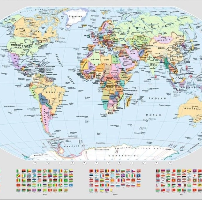 Politieke wereldkaart Ravensburger puzzel 1000 stukjes