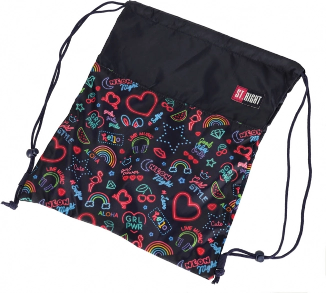 Tas voor schoenen zwart met gouden katten – Neonpatronen