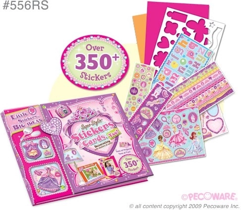 Set van kaarten en stickers met prinsessen