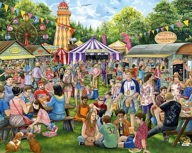Puzzel feest van worsten en cider 1000 stukjes FALCON