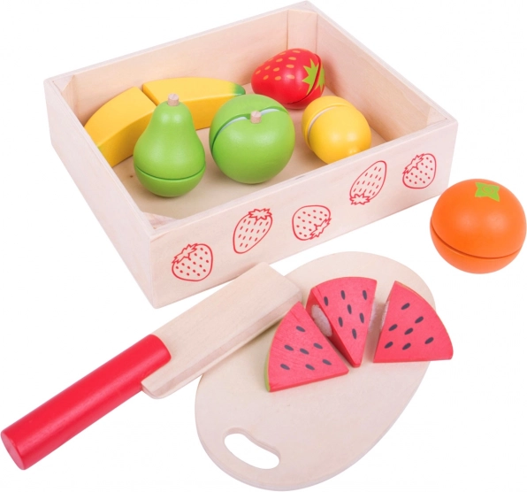 BIGJIGS TOYS houten snijfruit in opbergdoos