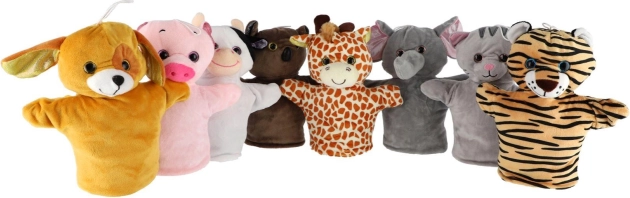 Pluchen handpop dier 24 cm