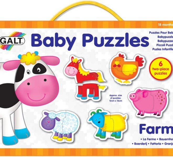GALT babypuzzel boerderij 6×2 stukjes