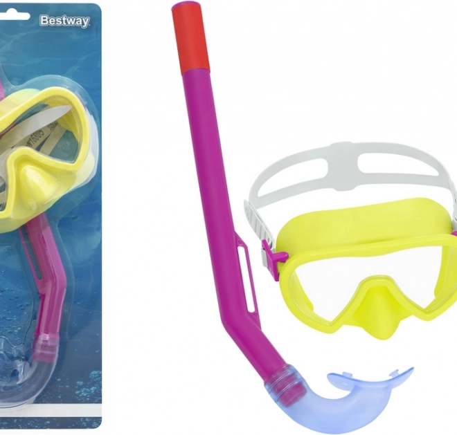 Kinder snorkelmasker met gele en roze buis Bestway