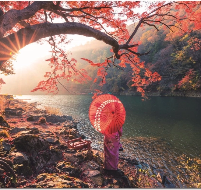 Educa puzzel zonsopgang aan de rivier Katsura, Japan 1000 stukjes