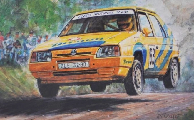 Modelauto Škoda Favorit Rallye 96 in schaal 1:72