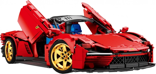 Set bouwstenen rode sportauto