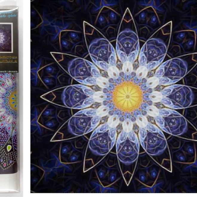 Diamant schilderen 7D – blauwe mandala 30 × 30 cm