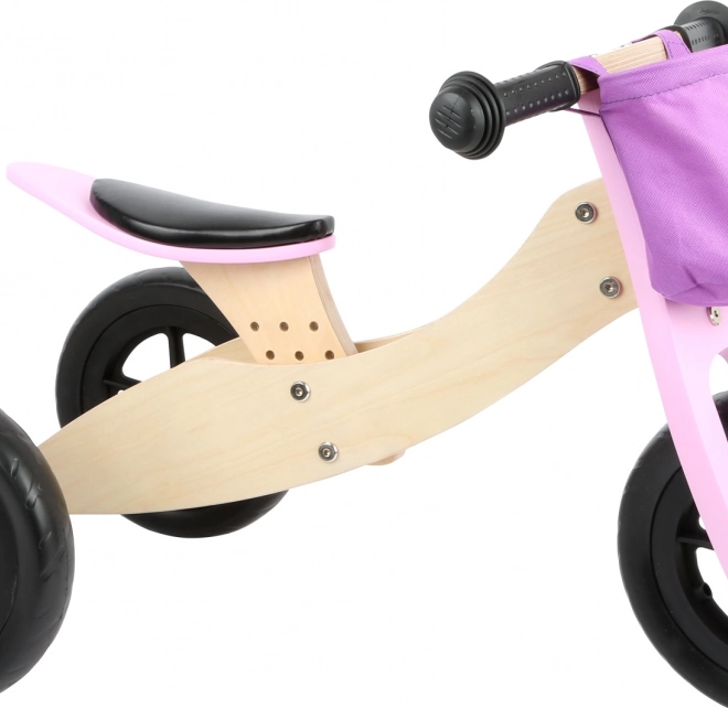 Houten loopfiets 2 in 1 roze
