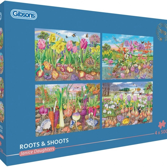 Gibsons puzzel Wortels en Scheuten 4×500 stukjes