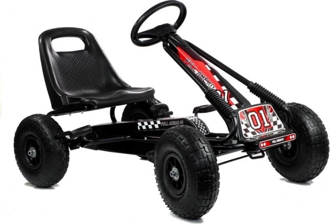 Trapgokart A-15 met opblaasbare wielen – Zwart