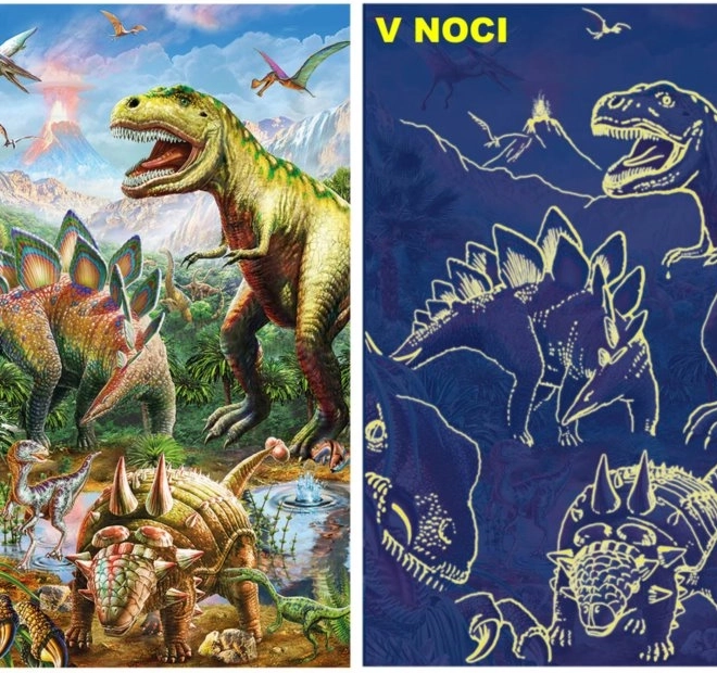 Lichtgevende puzzel wereld van dinosaurussen 100 XL stukken