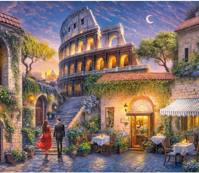 Puzzel Romantisch Rome 1000 stukjes