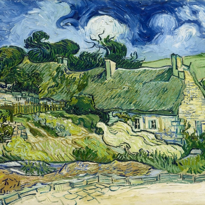 Geniet van puzzel Vincent van Gogh: Rietgedekte huisjes in Cordeville 1000 stukjes