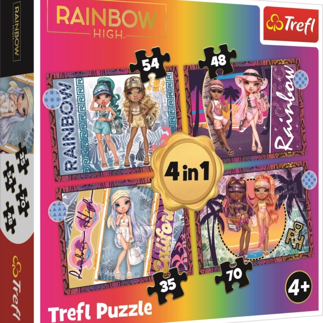 Puzzel 4v1 Moderne poppen Rainbow High