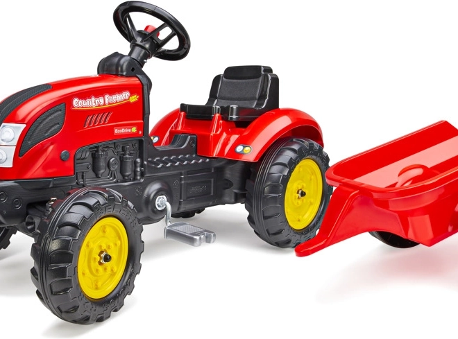 Rode kindertrapper met aanhanger