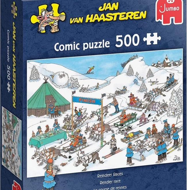 Puzzel Rendierenrace 500 stukjes van Jan van Haasteren