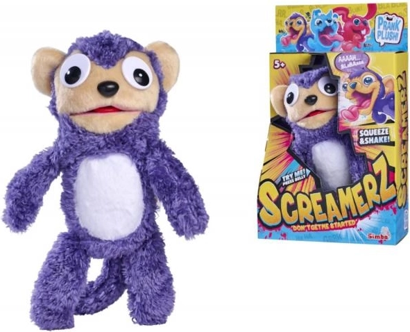ScreamerZ Paarse Pluchen Aap 30 cm