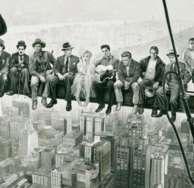 SCHMIDT Puzzel Lunchtijd, parodie op beroemde foto, 1000 stukjes