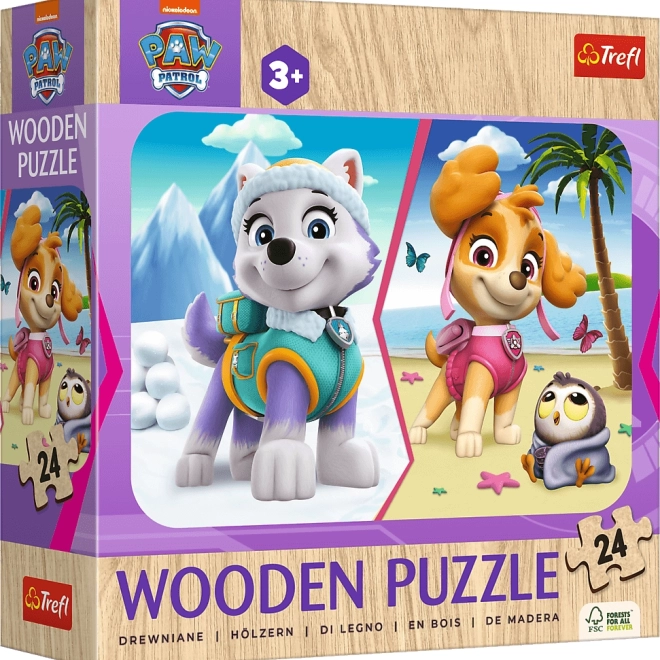 Houten puzzel 24 stukjes meisje Paw Patrol