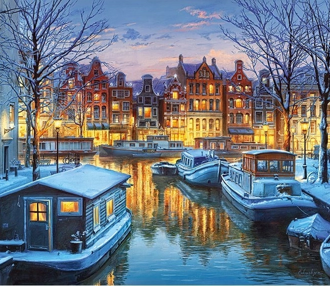 Puzzel Amsterdam 's nachts 1000 stukjes