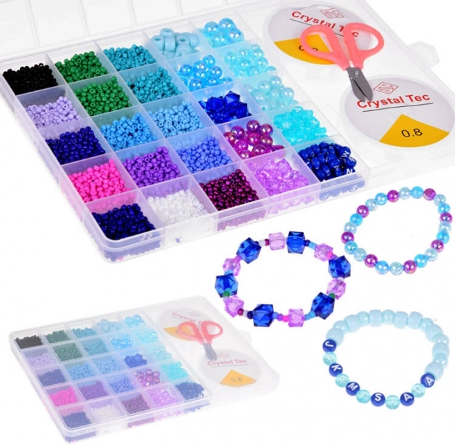 Set kralen en kristallen voor het maken van armbanden