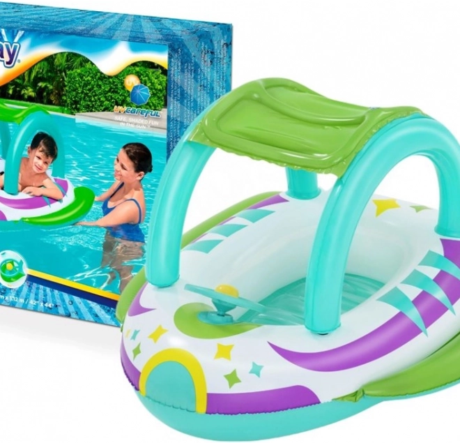 Opblaasbare kinderboot met zonnescherm en stuur BESTWAY Space Splash