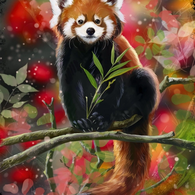 Puzzel Rode panda op een tak 1000 stukjes