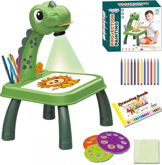 WOOPIE Dinosaur projector met bord en stiften
