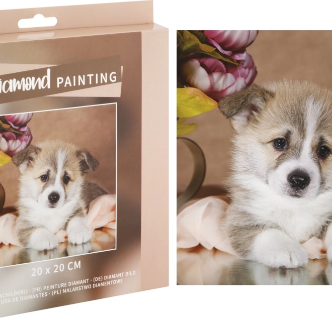 Diamond painting schattige puppy 20 × 20 cm