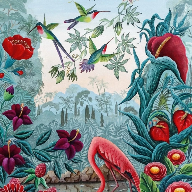 Puzzel exotische tuin: Vogelparadijs 1000 stukjes
