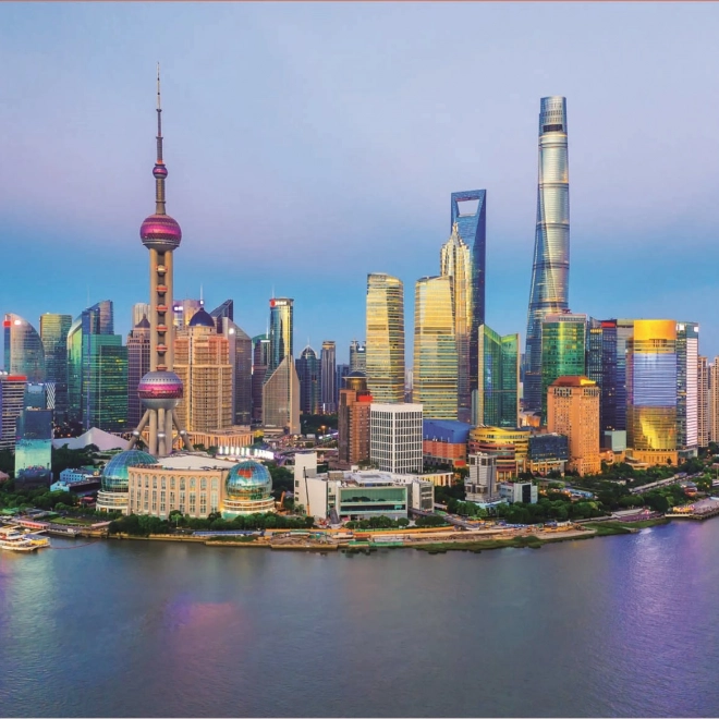 Educa Puzzel Panorama Shanghai bij zonsondergang 1000 stukjes