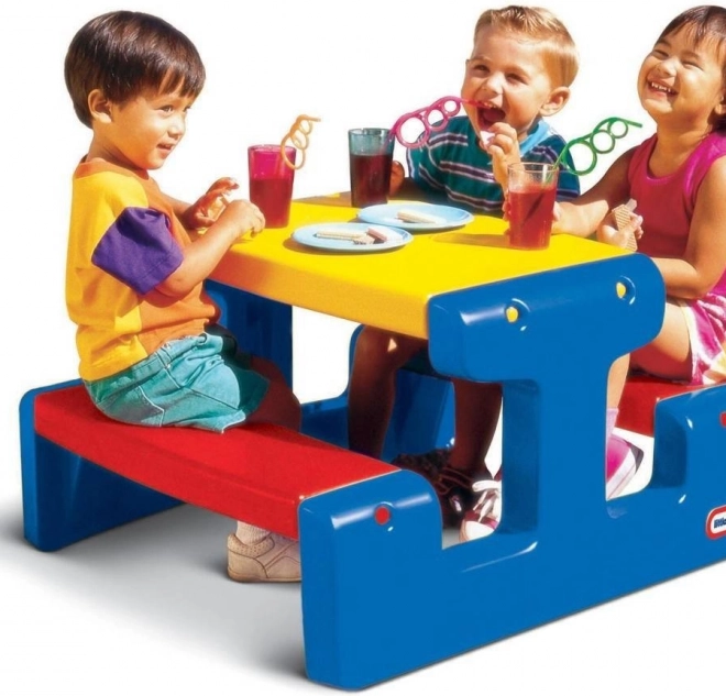 Little Tikes picknicktafel voor kinderen met zitjes, blauw