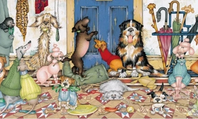 Gibsons panoramische puzzel honden uitlaten 636 stukjes