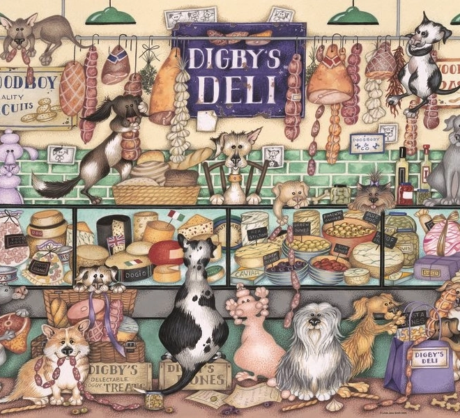 Ravensburger puzzel Digby’s vleeswaren en dierlijk plezier 1000 stukjes