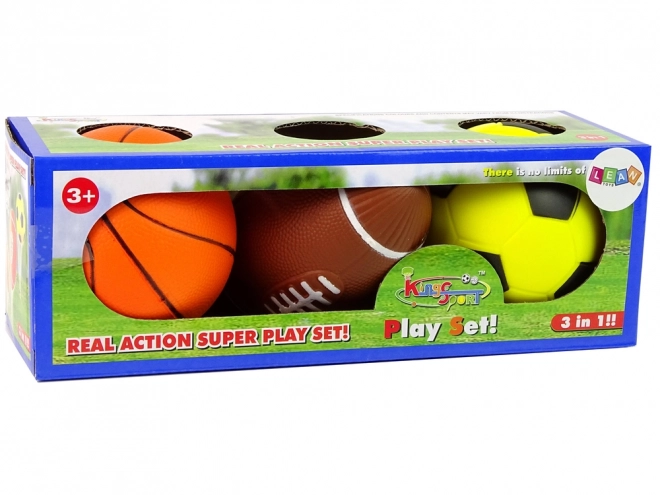 Set van zachte sportballen 3v1 Voetbal Basketbal