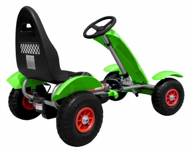 Racemerk go-kart XL voor kinderen 3+ Groen + Opblaasbare banden + Verstelbare stoel + Vrijloop