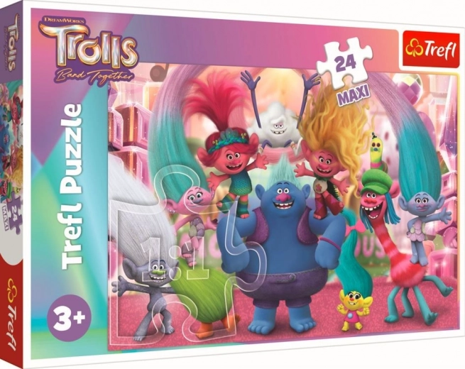 Maxi puzzel 24 stukjes – in de wereld van de TROLLEN
