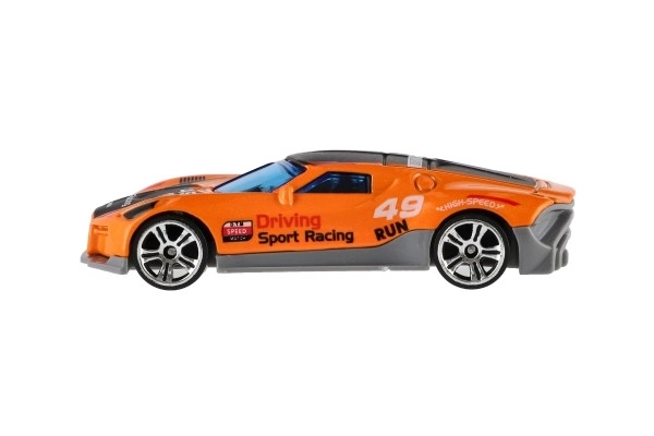Auto sport 6st metalen/kunststof 8cm met vrije loop in doosje 10,5x27,5x4cm