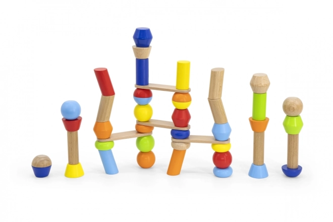 Houten geometrische bouwstenen 52 stuks Viga
