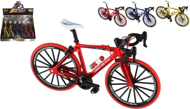 Vingerfiets metaal/kunststof 19 cm in verschillende kleuren