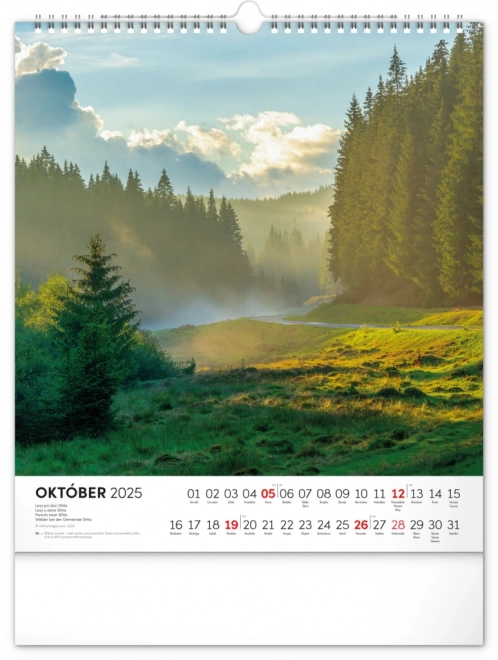 NOTIQUE Muurkalender Prachtig Slowakije 2025, 30 x 34 cm